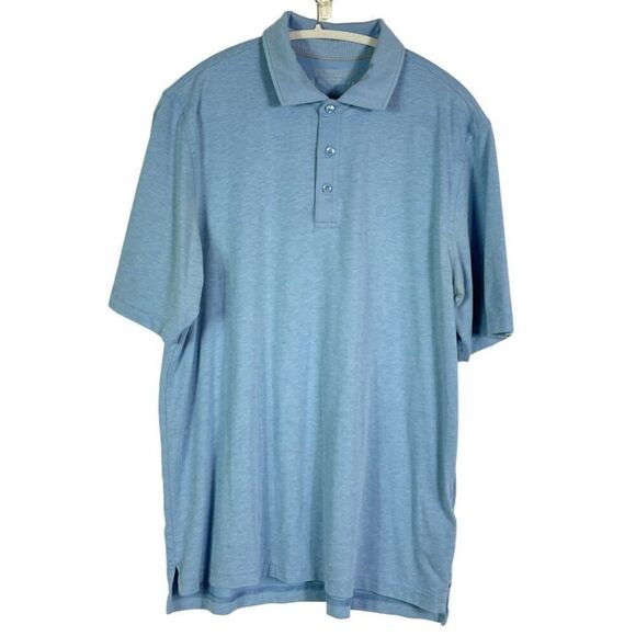 Jim Nantz By Vineyard Vines Pima Cotton Blend Polo Shirt Size L, Blue - Picture 2 of 13